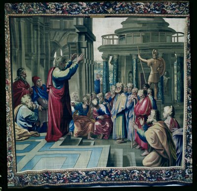 St. Paul Preaching at the Areopagus, from a Series Depicting the Acts of the Apostles, Woven at the Beauvais Workshop under the Direction of Philippe Behagle by Raffaello Sanzio Raphael